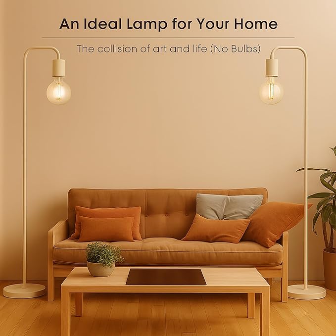 BoostArea Kahki Floor Lamp 63 inch, Modern Cute Floor Lamp, Metal Standing Lamp, E26 Socket, On/Off Footswitch, ETL Listed, Tall Thin Skinny Cool Kids Lamp for Living Room, Bedroom Decor, Minimalist