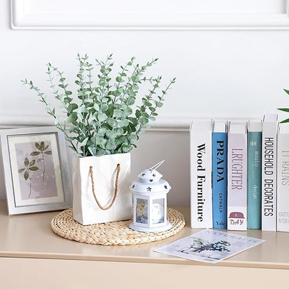 CEWOR 36pcs Eucalyptus Stems Decor 14.1 Inch Artificial Eucalyptus Leaves Fake Greenery Branches for Wedding Centerpiece Flower Floral Arrangement Farmhouse Spring Home Decoration