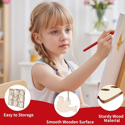 MACTING 45PCS Wooden Christmas Ornaments Unfinished Predrilled Natural Wood Slices DIY Blank Hanging Ornaments Kit for Crafts Centerpieces Christmas Tree Decorations, 9 Styles