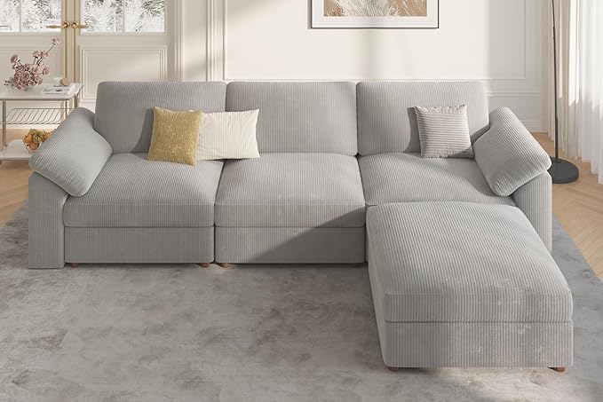 EASE MOOSE Oversized L Shape Sectional Modular Sectional Sofa,Extra Large Comfty Cloud Couch，Deep Seat Wide Modular Sofa for Living Room ，Removable Cover