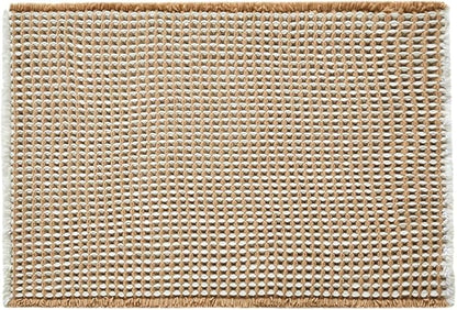 Waffle Bath Mat, Boho Bathroom Rugs Non Slip Washable Super Absorbent Quick Dry Bath Mat Farmhouse Bathroom Decor, 24"x16" Khaki and White