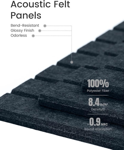 Bumusty Large Cork Board Alternative-36 x24 Felt Bulletin Board Tiles, with 30 Pushpins, 40 Adhesive Tabs, 6-Pack Slat Wall Paneling, Cork Boards for Office Push Pin Board Felt Board-Denim Blue