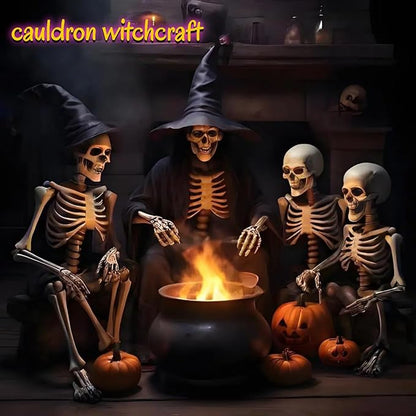2025 Halloween Cauldron Vessel, 8" Candy Vessel with Handle, Punch Vessel for Parties,Candy Server for Zcaukya St Patricks Day Coin Pot,Halloween, Easter Egg Hunt, Carnival, Parade (Black Small)
