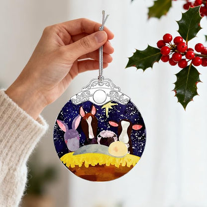 Nativity Ornament | Nativity Scene | Christmas Ornament | Christmas Decoration | Holiday Decor | Religious Gifts | Christian Gifts | Gift Exchange | Gift Idea - Pattern C