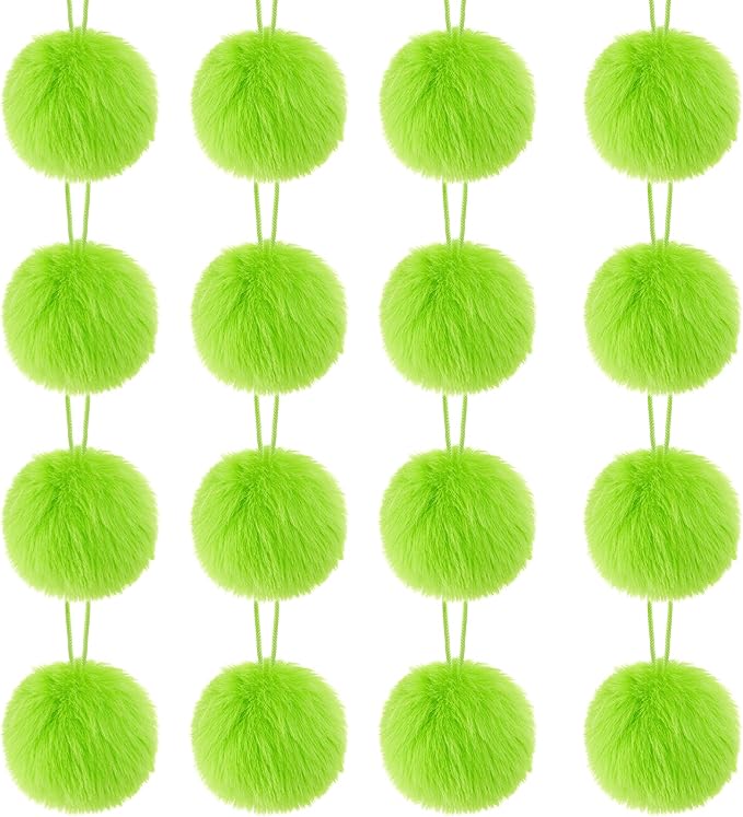 12 Pcs Lime Green Furry Christmas Balls Ornaments Green Christmas Hanging Decorations for Xmas Tree Faux Fur Pom Pom Ball Ornaments for Wreath Fireplace Wall Home Party Supplies