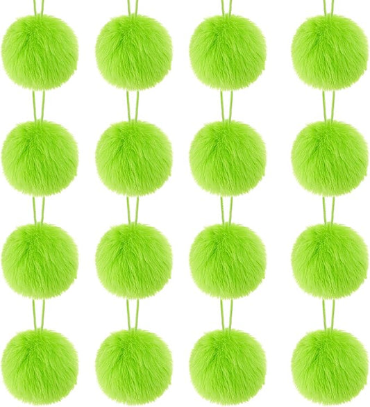 12 Pcs Lime Green Furry Christmas Balls Ornaments Green Christmas Hanging Decorations for Xmas Tree Faux Fur Pom Pom Ball Ornaments for Wreath Fireplace Wall Home Party Supplies