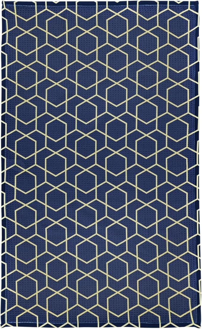 Modern Style Premium Kitchen Tea Towel Super Absorbent Fast Drying Microfiber Golden Hex