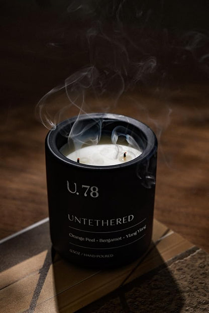 U.78 Luxury Scented Candle – Orange Peel, Bergamot & Sandalwood | Hand-Poured in USA w/ 100% Natural Coconut & Apricot Wax | Double Wick, Long-Lasting Aromatherapy Candle for Home & Gifts (12.5 oz)