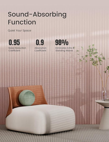 Bumusty Large Cork Board Alternative-47 x35 Felt Bulletin Board Tiles, with 30 Pushpins, 70 Adhesive Tabs, 12-Pack Slat Wall Paneling, Cork Boards for Office Push Pin Board Felt Board-Pink