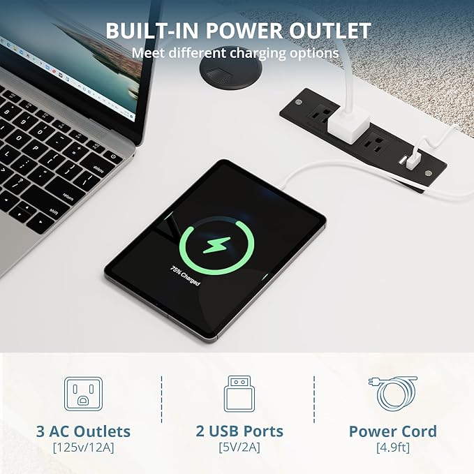 FURSUN 58" Modern Executive Desk with Storage, Home Office Desk with Drawer & Cabinet, Wooden Fluted Desk for Study, Living Room, Bedroom, White