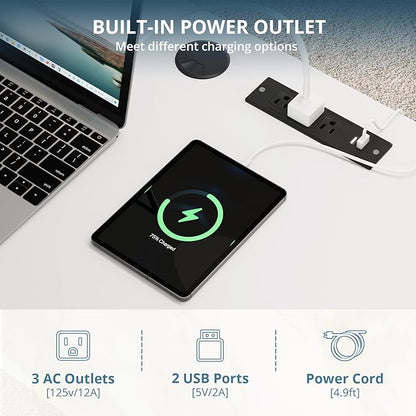 FURSUN 58" Modern Executive Desk with Storage, Home Office Desk with Drawer & Cabinet, Wooden Fluted Desk for Study, Living Room, Bedroom, White