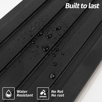 Art3d WPC Wainscoting Panels, 16-Pack 48 x 6 Inch 3D Wall Accents for Interior Wall Decor, Living Room, Bedroom, Black