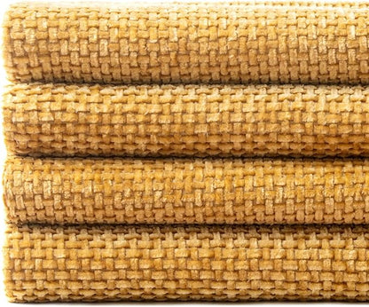MIULEE Pack of 4  Throw Pillow Covers 18x18 Inch Gold Soft Decorative Chenille Pillow Covers Farmhouse Accent Cushion Covers for Boho Home Decor Bedroom Living Room