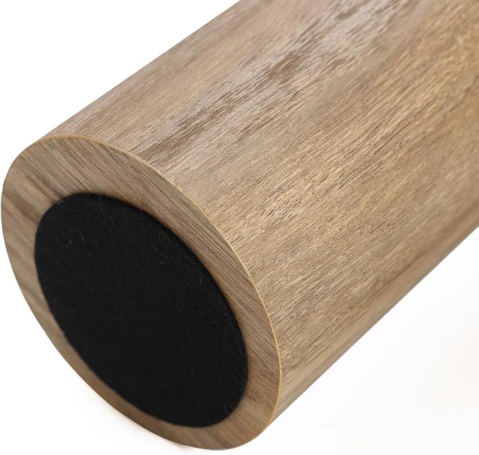 LuxenHome Round Side Table, 19" Tall End Table with 3 Pillar Legs, Modern Farmhouse Dark Oak Finish Wooden Side Tables, Accent Table for Living Room, Bedroom