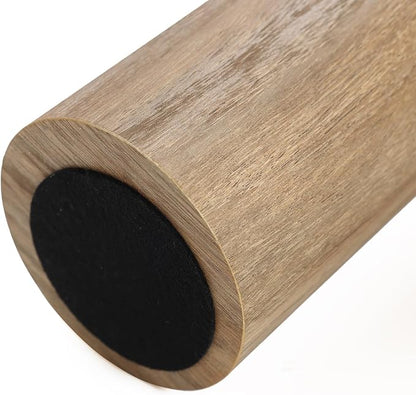 LuxenHome Round Side Table, 19" Tall End Table with 3 Pillar Legs, Modern Farmhouse Dark Oak Finish Wooden Side Tables, Accent Table for Living Room, Bedroom