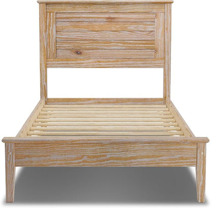 Grain Wood Furniture Greenport Solid Wood Platform Bed, Twin Size, Brushed Driftwood