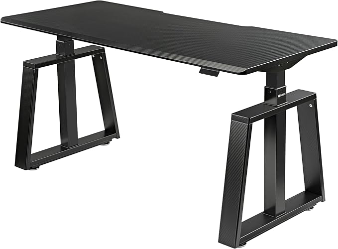 EUREKA ERGONOMIC Standing Gaming Desk, 63inch Executive Computer Desk Adjustable Height Desk Modern Trapezoidal Leg,Touch Screen,Black