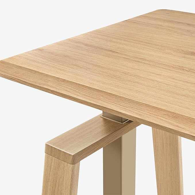 EUREKA ERGONOMIC Standing Desk, 63inch Executive Computer Desk Adjustable Height Stand up Table Modern Trapezoidal Leg,Touch Screen,Oak