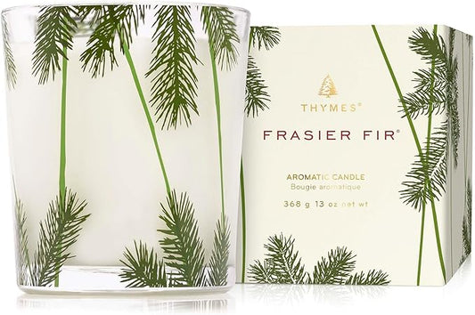 Thymes Frasier Fir Pine Needle Candle – Holiday Candles for Home Scented with Notes of Crisp Siberian Fir, Cedarwood & Sandalwood – Christmas Decor – Christmas Gifts for Women & Men (13 oz)