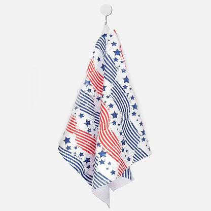 Eunzel Kitchen Tea Towel Quick Dry Microfiber Dish Towels with Hanging Loop 18x30 Flag