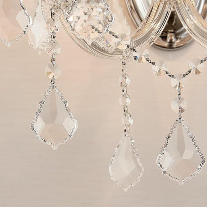Crystal Wall Sconce Lighting, 2-Light Modern Crystal Wall Light Fixture Bathroom Maria Theresa Wall Lamp Light Fixtures Chrome Wall Sconce Light Wall Mounted Lamp for Living Room,Bedroom,Indoor