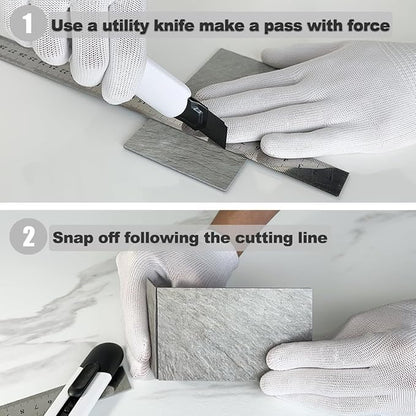 AULIGET 3" x 6" Subway Tile Peel and Stick Backsplash, Thick PVC Stick on Wall Tiles (100, Mountain Rock)