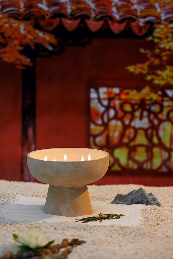 BLUEME Happiness - Yuzu & Ginger, Luxury Candle w/Essential Oils, 6 Wick, Hand-Poured Soy, Cotton Wick, Ceramic