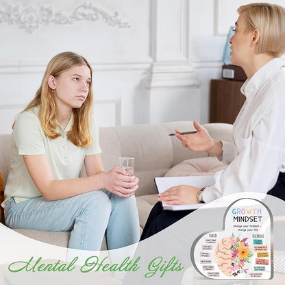 Growth Mindset Decor, Mental Health Therapy Office School Art Educational Challenging Thoughts Affirmation Decorations Positive Sayings Inspirational Gifts Acrylic Heart Inspirational Gift for Teacher