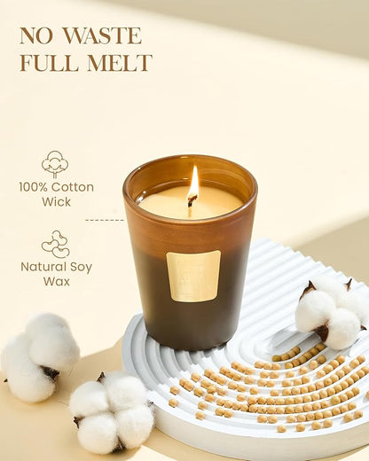 M&SENSE Fudgy Cocoa Brownie Scented Candle Home Decor, Natural Soy Wax,14.1oz 60 Hours Long Lasting Slow Burning, Aromatherapy Fall Winter Candle, Festival Christmas Thanksgiving Housewarming Gifts