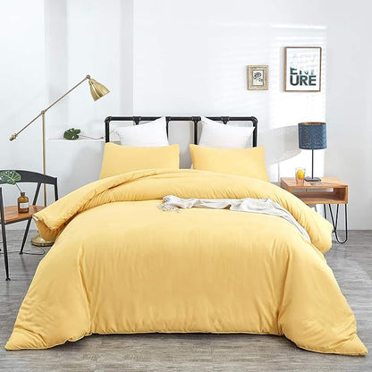 Pureant Yellow Comforter Set Twin Size Bright Color Bedding Comforter Sets Cotton Women Men Solid Yellow Quilt Blankets Twin Size Soft Luxury Fresh Bedding Breathable