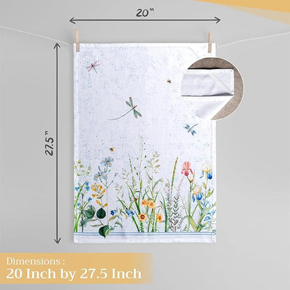 Maison d'Hermine Dish Towels 100% Cotton Absorbent Fleurs De Mai Set of 3 Spring Summer