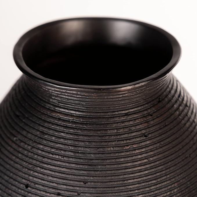 Signature Design by Ashley Hannela 17" Modern Distressed Polyresin Vase, Antique Brown