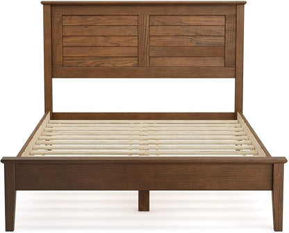 Grain Wood Furniture Greenport Solid Wood Platform Bed, Full Size, Brushed Walnut