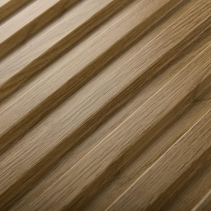 Art3d Slat Wall Panel, 3D Fluted Textured Panel 12-Tile 19.7 x 19.7in. - Walnut