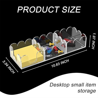 YAGELI Magnetic 3-in-1 Acrylic Sticky Note Holder Dispenser | Modern Desktop Organizer for 3x3 Post It Notes & Memo Pads with Non-Slip Base | for Productive Workspace at Office, Home or School | Clear