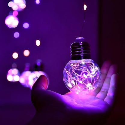 YOLIGHT Wishing Ball Curtain Lights 200 LED Window Curtain String Lights with Remote, USB Battery Powered Twinkle Globe Fairy Lights for Wedding Party Bedroom Halloween Christmas Decoration (Purple)