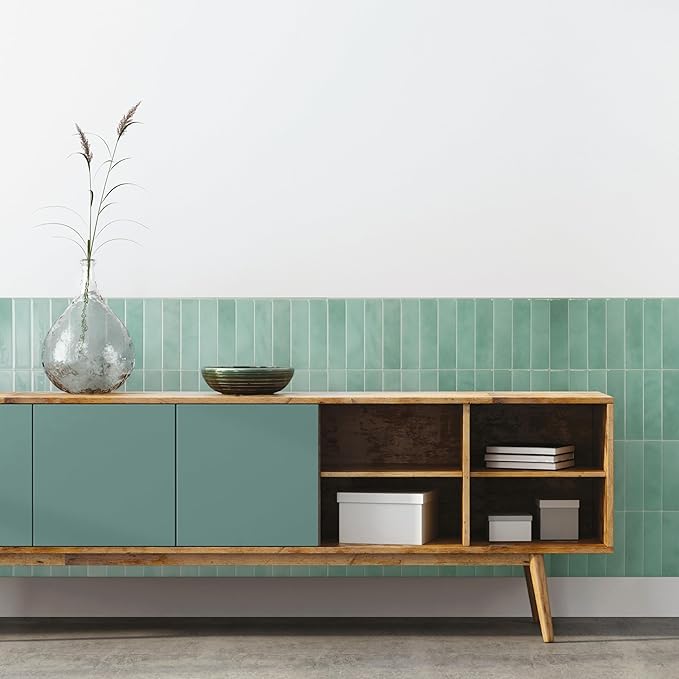 SMART TILES Peel and Stick Backsplash - 5 Sheets of 11.43" x 9" - 3D Adhesive Peel and Stick Tile Backsplash for Kitchen, Bathroom, Wall Tile