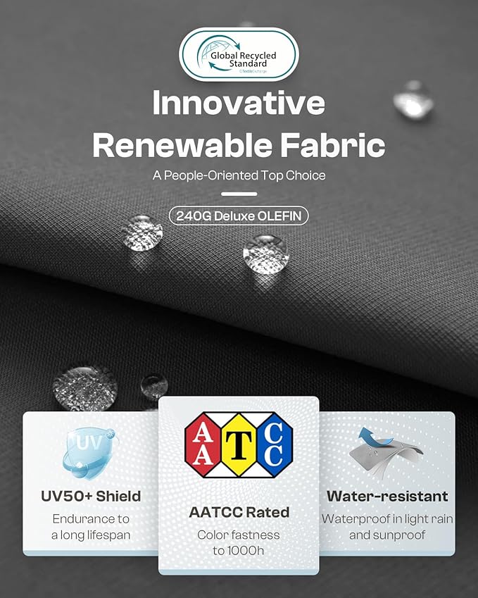 Outdoor Patio Furniture Set, 4 Piece Aluminum Patio Furniture Set with Wide Outdoor Seating and Thick Cushions, Modern Outdoor Patio Conversation Sets for Deck, Porch (Teak-Charcoal)