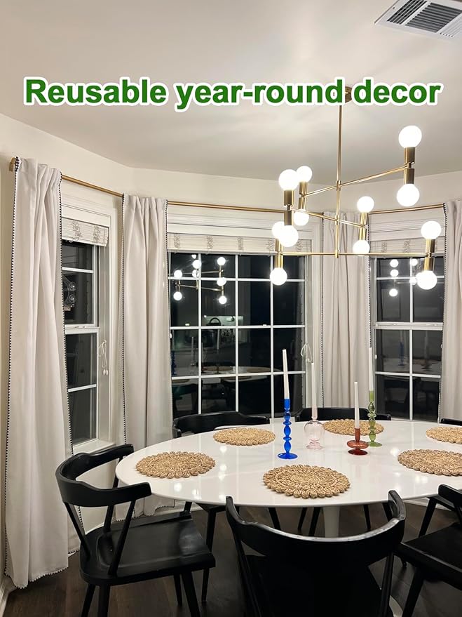 13.8" Round Corn Husk Placemats Set of 6 | Boho Rattan Woven Table Mats | Farmhouse Spring Plate Chargers Like Water Hyacinth, Seagrass for Wedding, Party, Christmas, Events