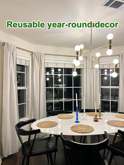 13.8" Set of 8 Round Corn Husk Placemats | Boho Woven Rattan Table Mats | Farmhouse Wicker Spring Plate Chargers Like Water Hyacinth, Seagrass for Wedding, Party, Christmas, Events