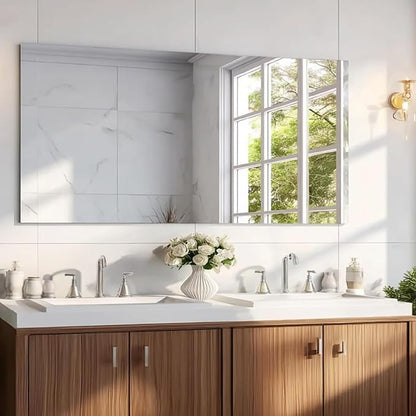 KOCUUY Large Frameless Mirror, 60x30 Inch Rectangle Bathroom Vanity Mirror for Over Sink, Upgraded Shatterproof Unframed Design for Bedroom, Living Room, Entryway