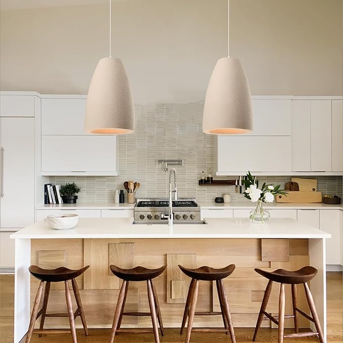 JAYMP Wabi Sabi Pendant Light for Dining Room Kitchen Island Light Hallway Restaurant Hanging Lamp E26 Base Japanese Style Wine Bottle Shape Lighting Fixture, 1 Pack (Light Brown,A Shape, D35×H51cm)