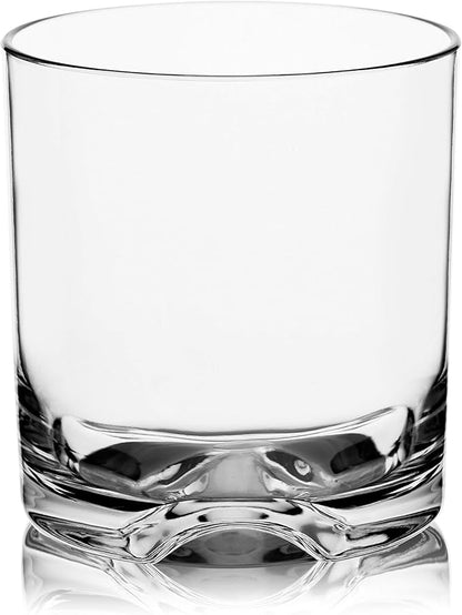 9oz Unbreakable Plastic Whiskey Rocks Glasses Double Old Fashioned Tritan Clear Drinking Beer Tumblers Cups Glassware, Shatterproof, BPA-FREE, Dishwasher safe