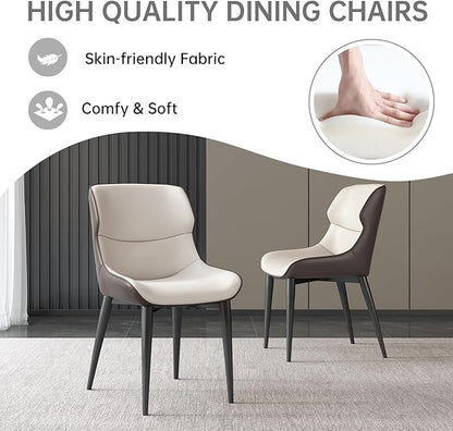 5 Pieces 39.37" Black Round Dining Table and 4 Upholstered Chairs for 4-6 Person, MDF Table-top, Light Velvet Chairs with Black Metal Leg for Kitchen, Reception Room,Round Coffee Table Set