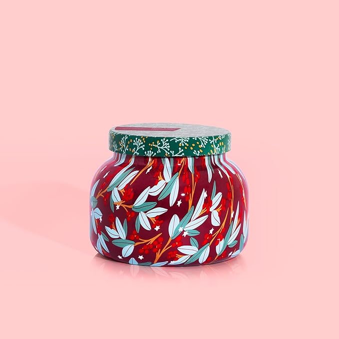 Capri Blue Pattern Play Signature Holiday Candle - Luxury Holiday Scented Candle for Home- Long Lasting Soy Wax Blend - Comes in Decorative Glass Jar (Tinsel & Spice, 19 oz)