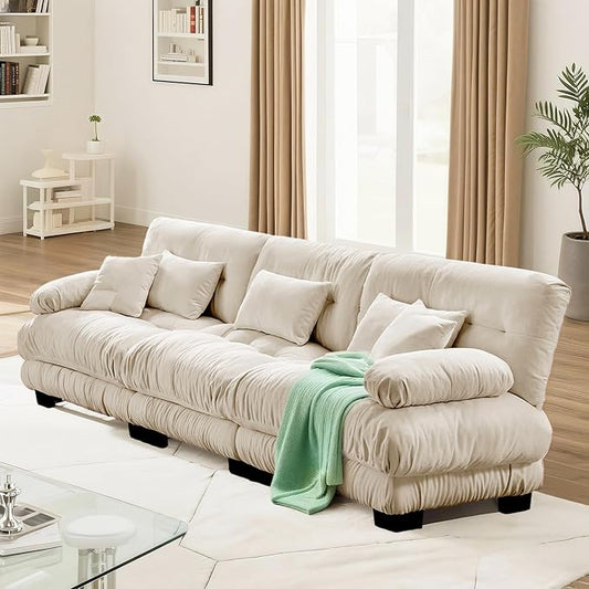 SoarFlash 133.8” Sectional Sofa 3 Seat Couch, L Shaped Modern Sofa with Solid Wood Legs, Couches Sofas for Living Room Apartment, Comfortable Small Couches for Small Spaces, Camel