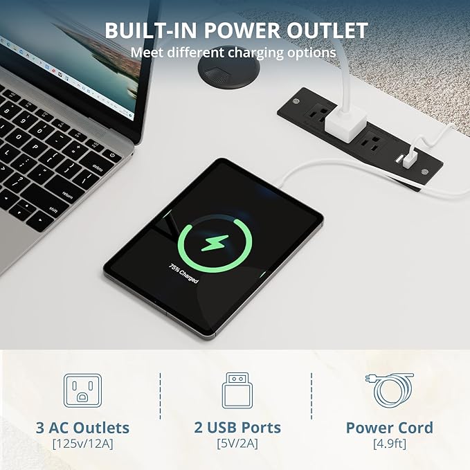 FURSUN 58" Fluted Modern Desk with Storage, Home Office Desk with 1 File Cabinet & 5 Drawers, Wood Executive Computer Writing Desk for Study, Living Room, Bedroom, White