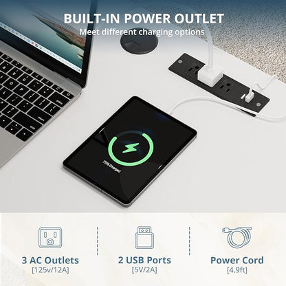 FURSUN 58" Fluted Modern Desk with Storage, Home Office Desk with 1 File Cabinet & 5 Drawers, Wood Executive Computer Writing Desk for Study, Living Room, Bedroom, White