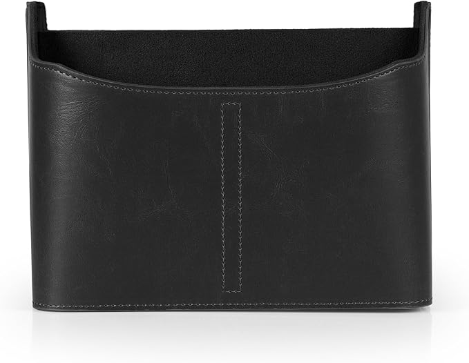 Londo PU Leather Remote Control Holder, Office Supplies Desk Organizer with Tablet Slot, Makeup Brush and Utensils Cube, Large Capacity Desk Caddy with 5 Compartments