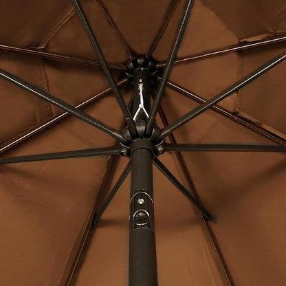 Blissun 9' Outdoor Patio Umbrella, Outdoor Table Umbrella, Yard Umbrella, Market Umbrella with 8 Sturdy Ribs, Push Button Tilt and Crank